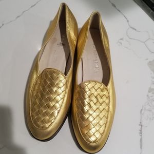 Bottega Veneta Gold Flats